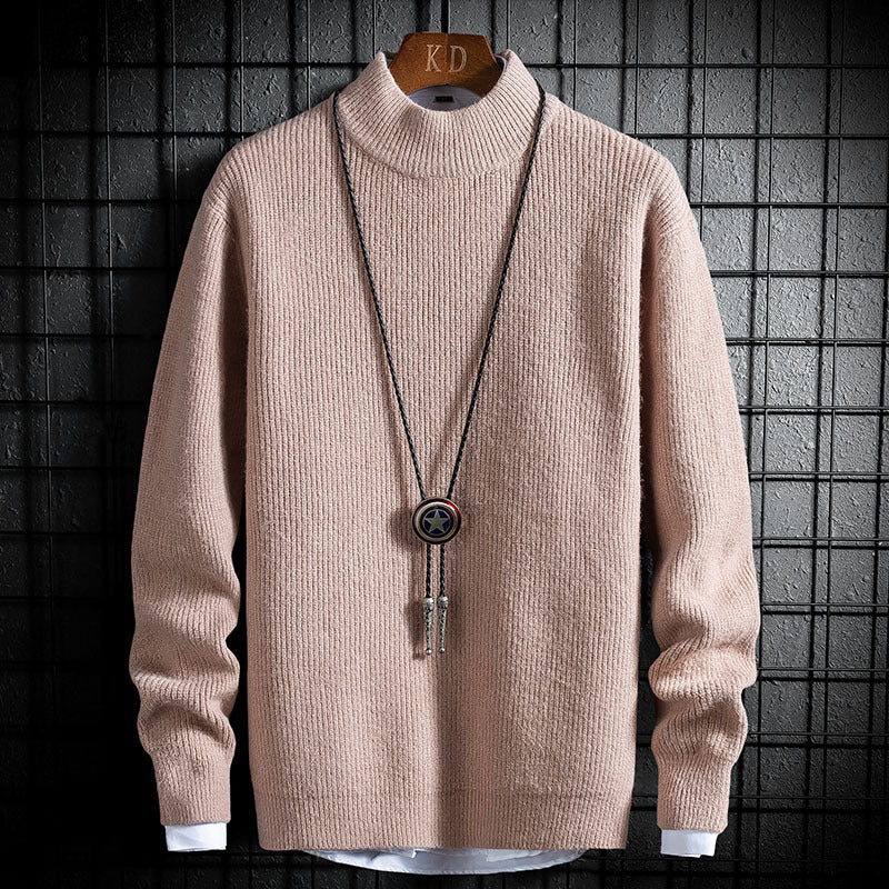 Thick Casual Long-Sleeved Youth Half Turtleneck Sweater