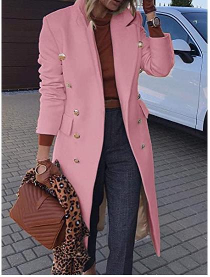 Mid-Length Woolen Coat for Women