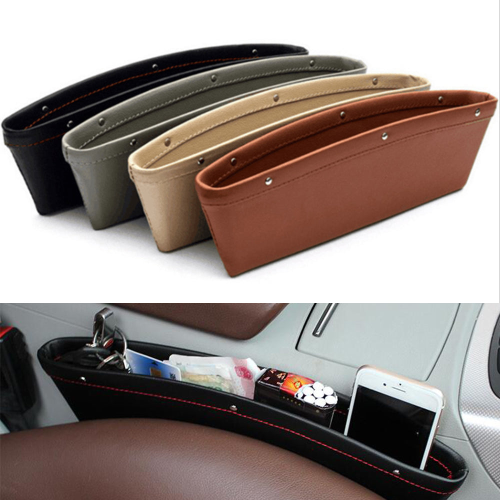 Car Organizer PU Leather Seat Gap Storage Box (1PC)