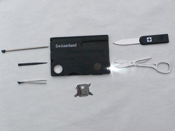 Multi-Functional Camping Card with LED Light and Knife
