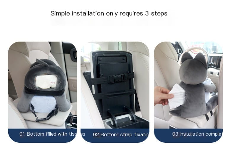 Creative Car Tissue Box and Trash Bin for Women