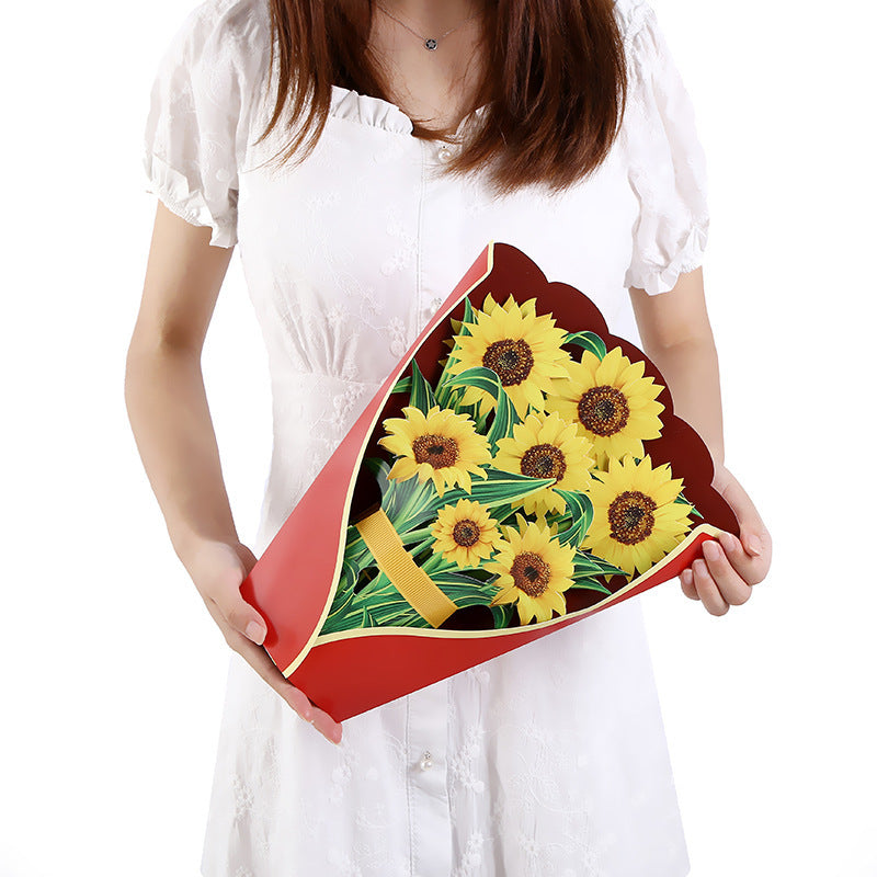 Creative 3D Flower Bouquet Mother's Day Cards