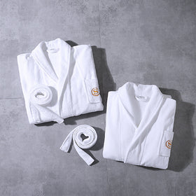 Hotel Quality Adult White Cotton Waffle Bathrobe
