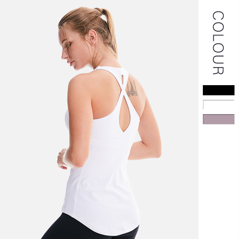 LULU Style Women's Yoga Tank with Chest Pad