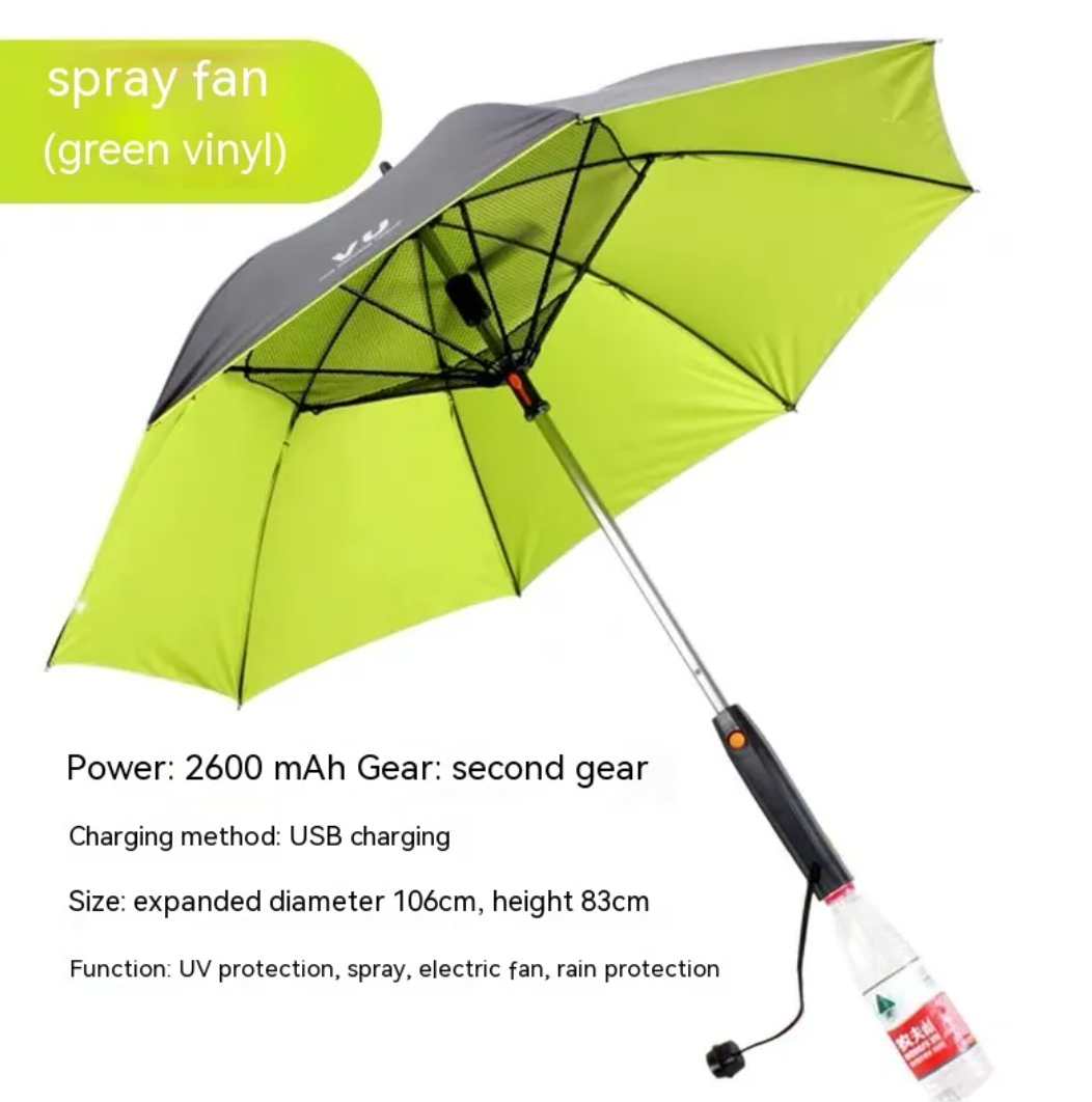 Cooling Mist Umbrella with Fan and Sprayer
