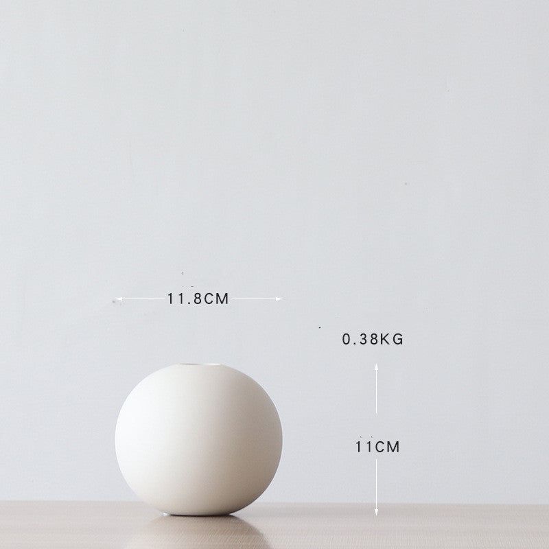 Nordic Style Round Ceramic Vase Decorative Piece