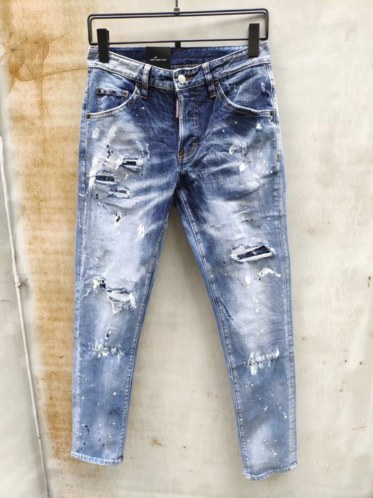 Men's Slim Fit Distressed Stretch Denim Jeans