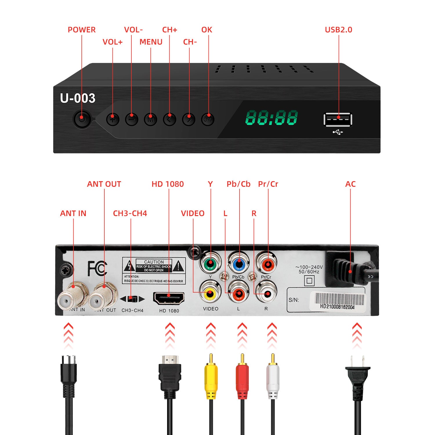 ATSC 1080P HD Digital Receiver for North America