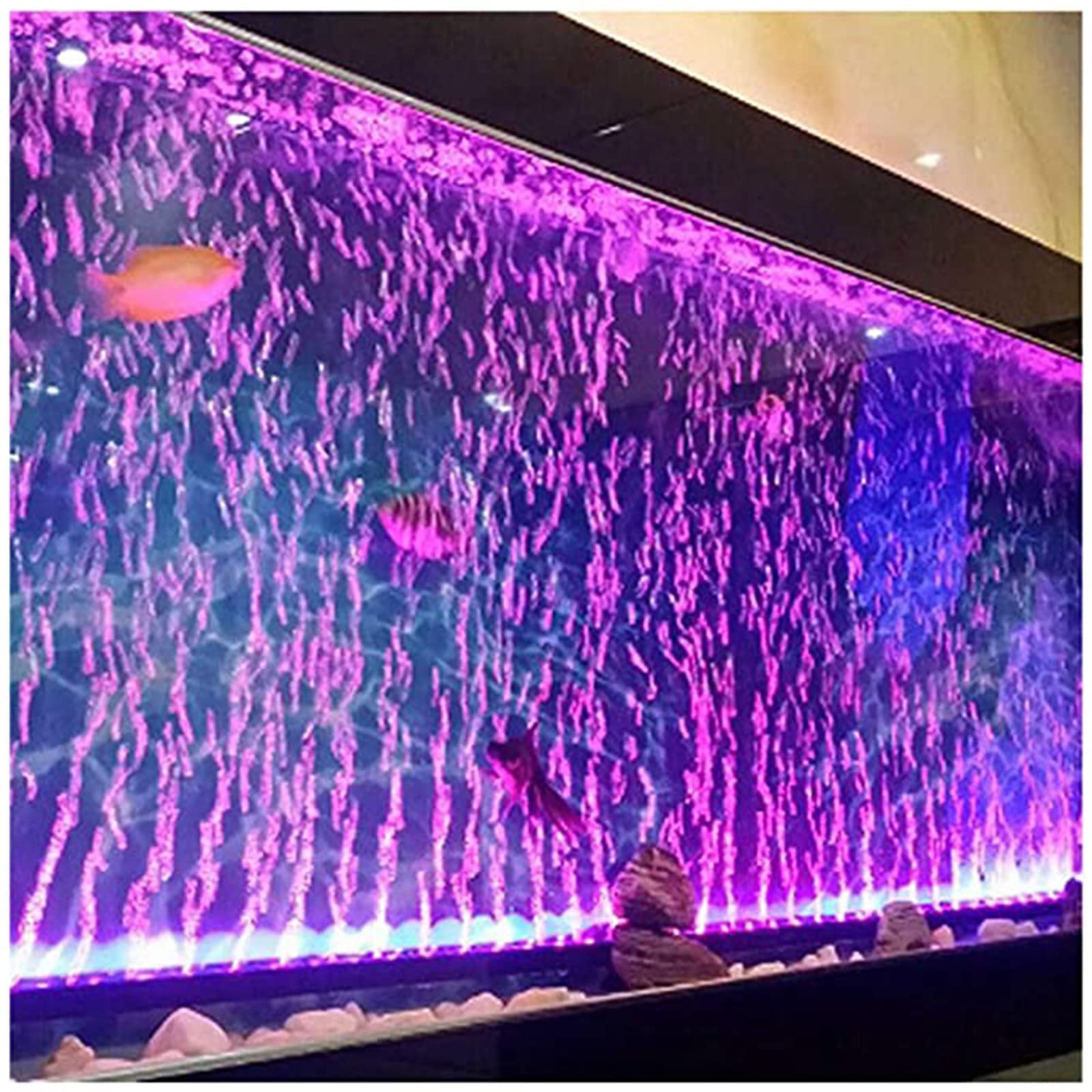 HCDMRE LED Air Bubble Light Aquarium Light Underwater Submersible Fish Tank Light Color Changing Making Oxygen Aquarium ToolsUs Plug (88cm/34.6")