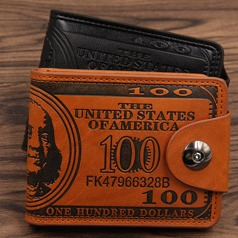 Retro PU Men's Wallet with Money Clip and Coin Purse