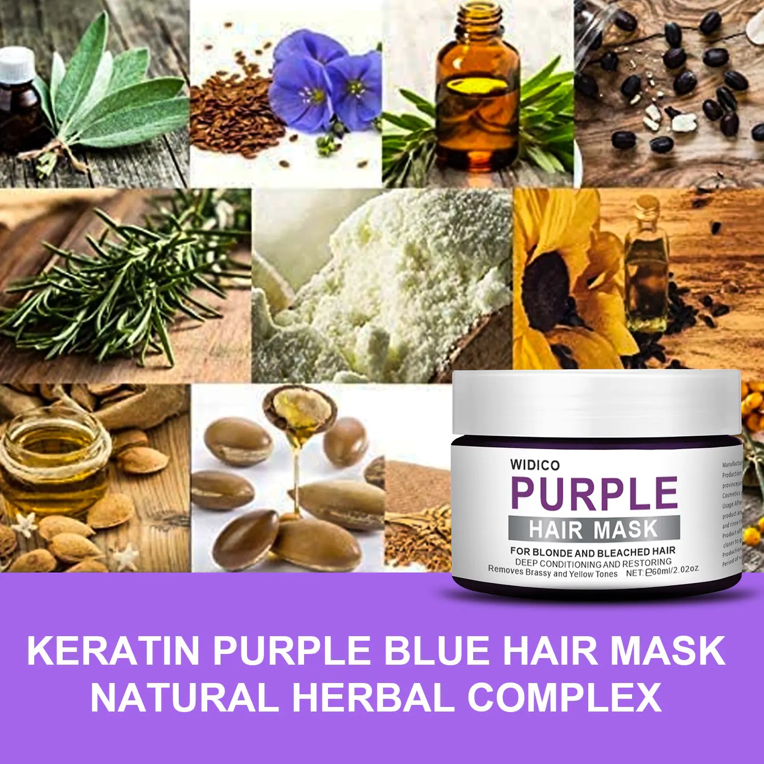 Purple Shampoo for Yellow Tone Removal and Hair Care - Joomcy