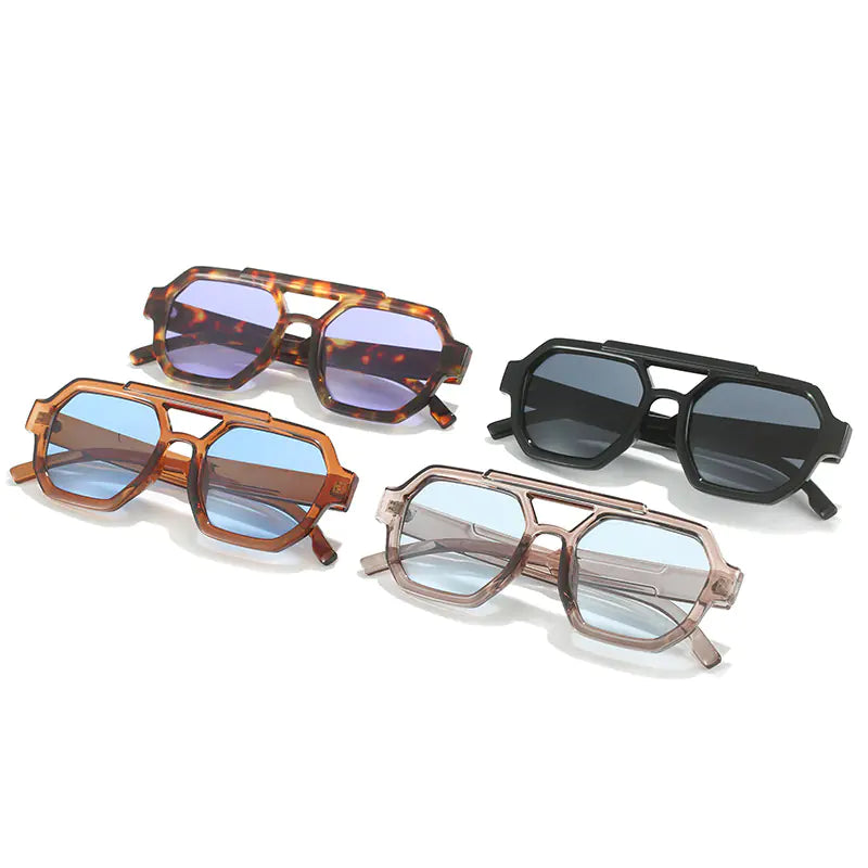 2023 PC Double Beam Square Sunglasses for Men & Women