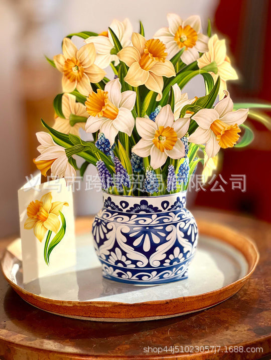Creative 3D Flower Bouquet Mother's Day Cards