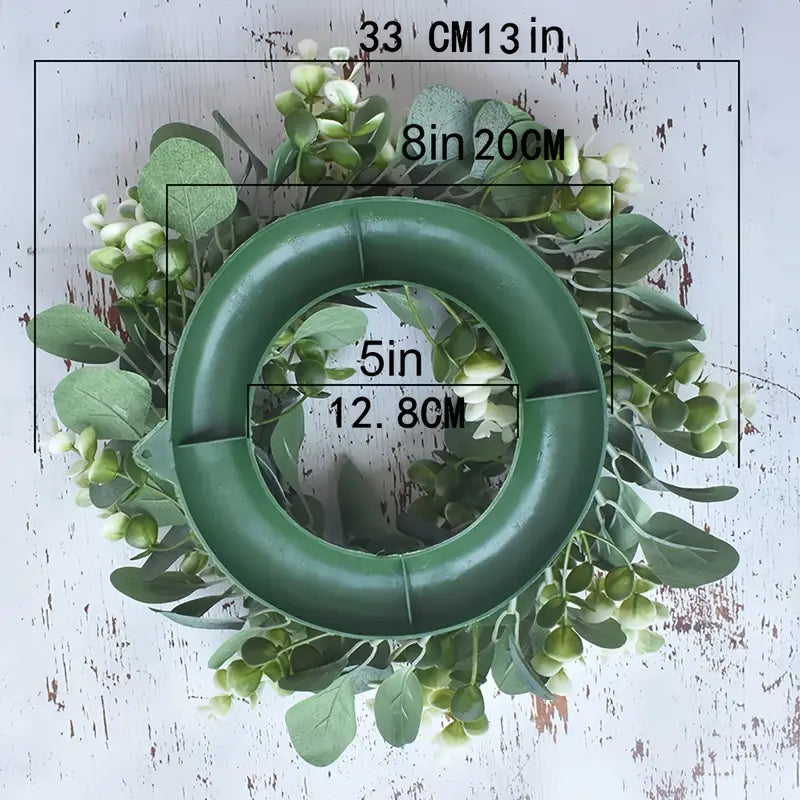 Artificial Eucalyptus Wreath for Front Door Decor 13in