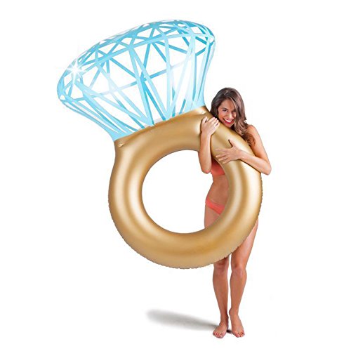 WLZP Inflatable Diamond Ring Pool Large Ring Pool Float for Bachelorette Party Decorations Swimming Pool Party Decorations Toy for Adults & Kids
