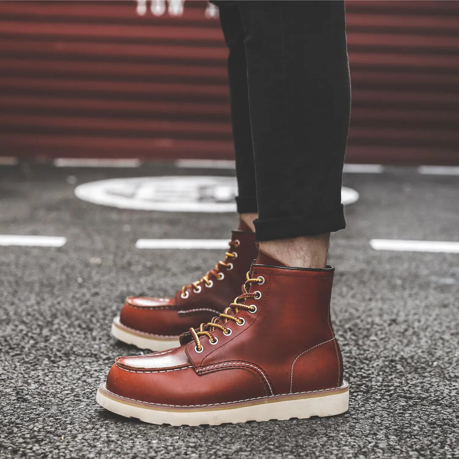 Men’s Retro Slip-On Flat Martin Workwear Boots