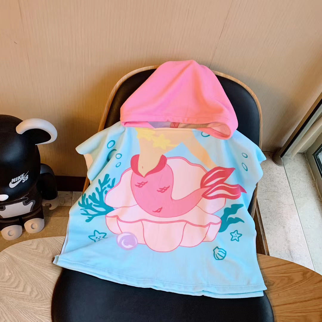 Children's Hooded Bathrobe with Soft, Absorbent Towel