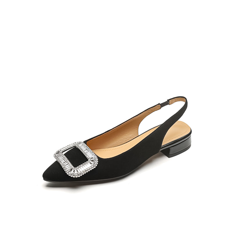 Women's Rhinestone Square Buckle Baotou Sandals