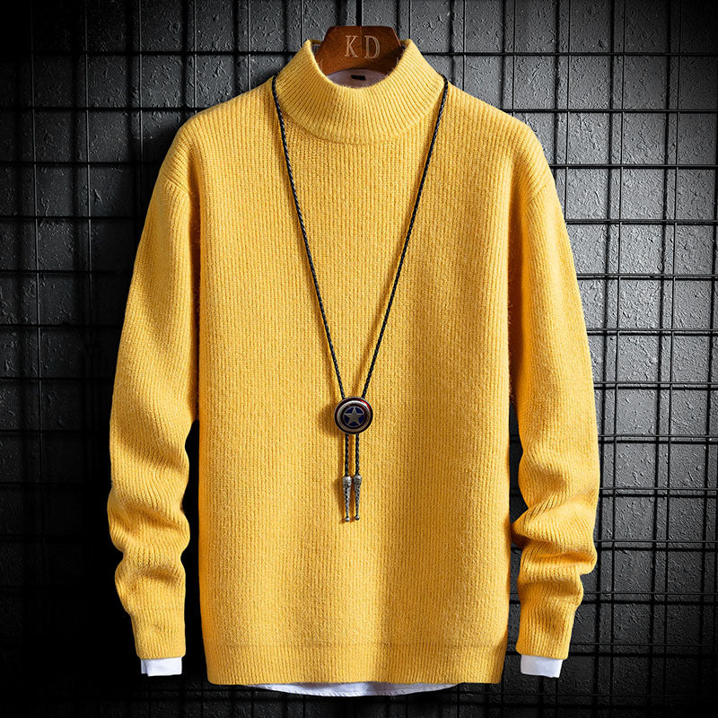 Thick Casual Long-Sleeved Youth Half Turtleneck Sweater