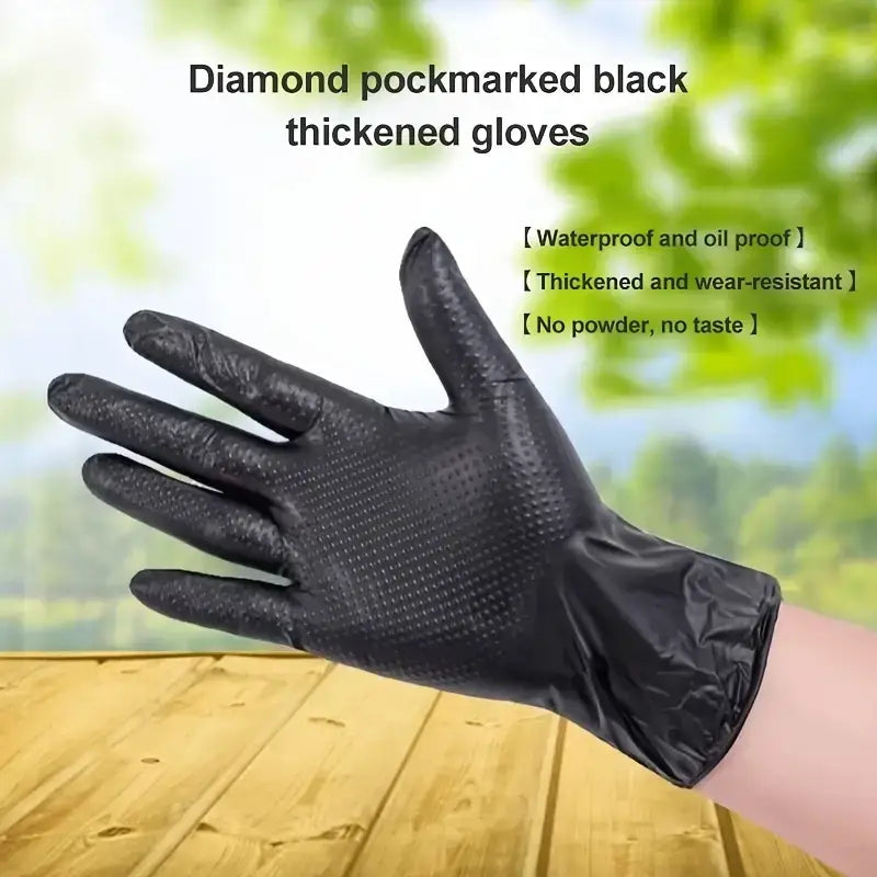 Diamond Pattern Nitrile Gloves
