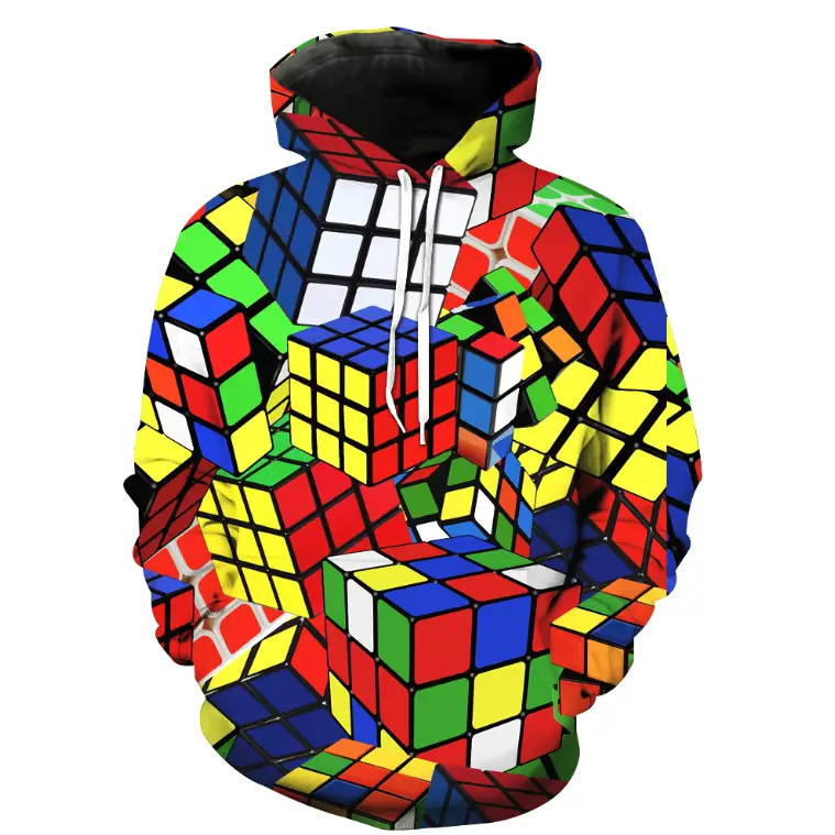 Digital Print Hoodie for Couples - Casual Loose Fit