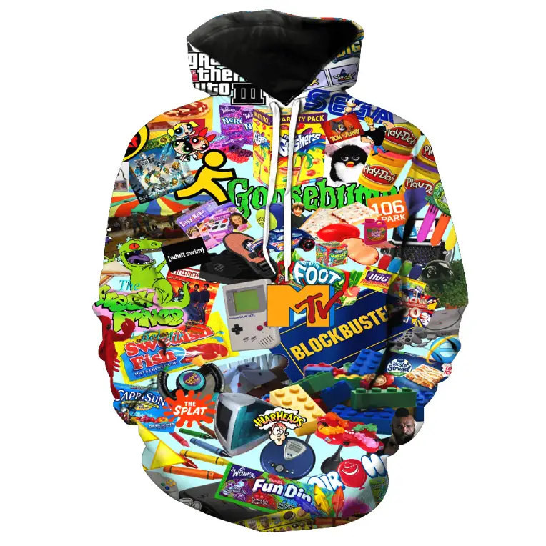 Digital Print Hoodie for Couples - Casual Loose Fit