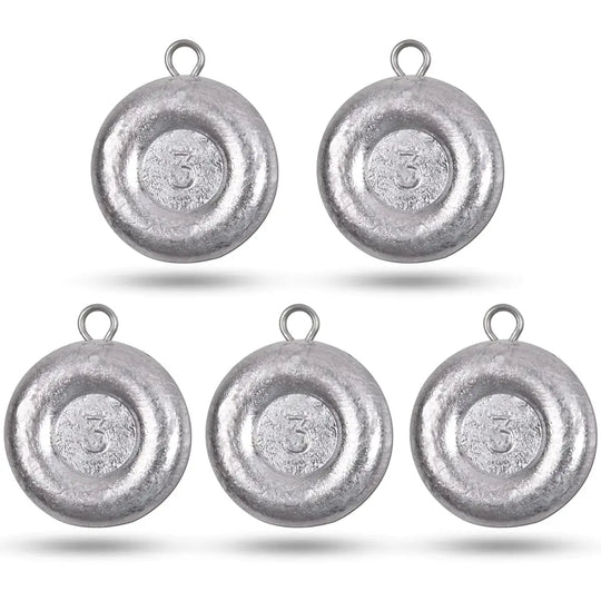 Disc Sinkers Fishing Weights Coin Fishing Sinker Weights Saltwater Surf Fishing Weights Catfishing Gear Tackle for Drifting Trolling Bottom Fishing Saltwater 1oz 2oz 3oz 4oz 5oz 6oz 8oz (3oz 5pcs)