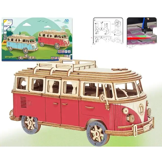 DIY Wooden 3D Camper Puzzle