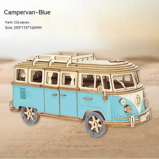 DIY Wooden 3D Camper Puzzle