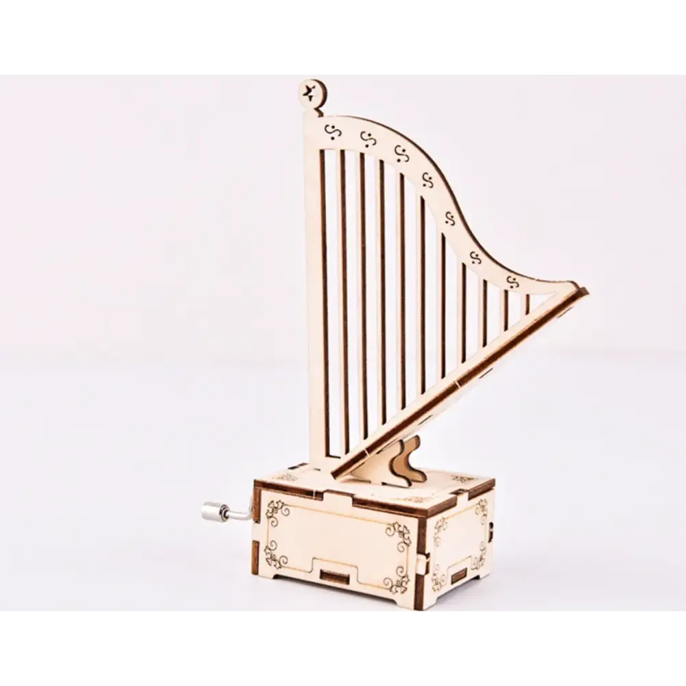 DIY Wooden Hand Cranked Harp Music Box Kit