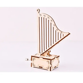 DIY Wooden Hand Cranked Harp Music Box Kit