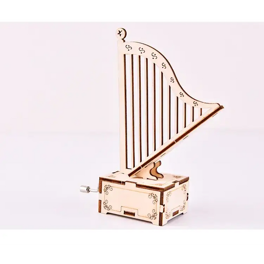 DIY Wooden Hand Cranked Harp Music Box Kit