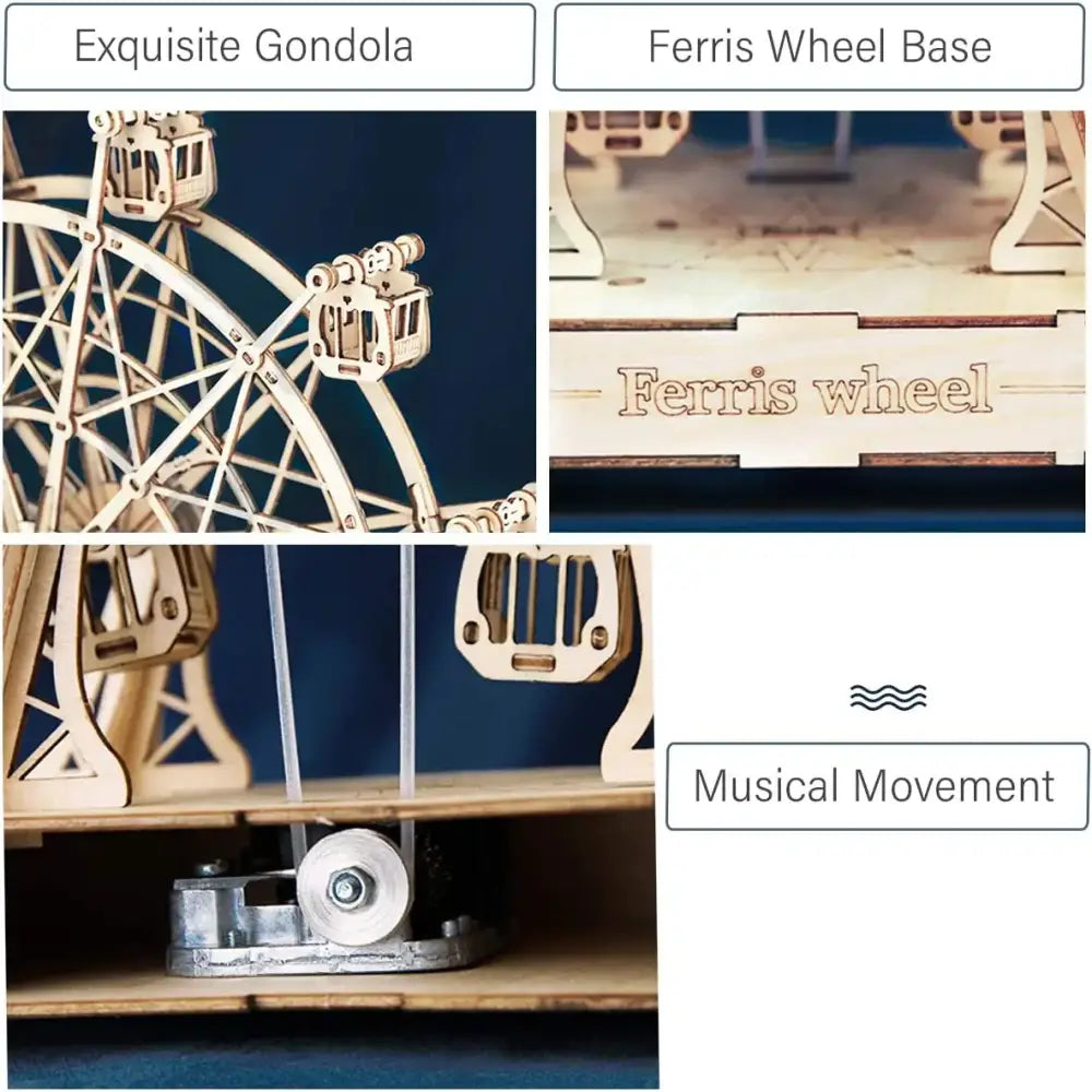 DIY Wooden Music Ferris Wheel Puzzle Toy Model