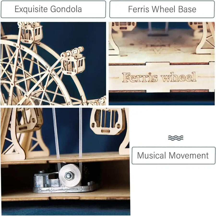 DIY Wooden Music Ferris Wheel Puzzle Toy Model