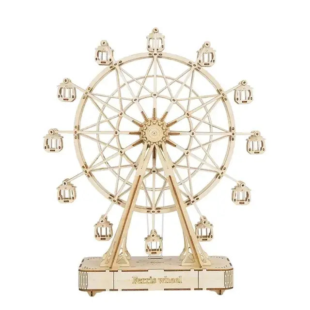DIY Wooden Music Ferris Wheel Puzzle Toy Model