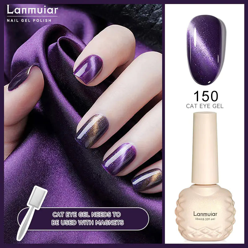 New Colorful Metallic Cat Eye Gel Nail Polish (In Stock)