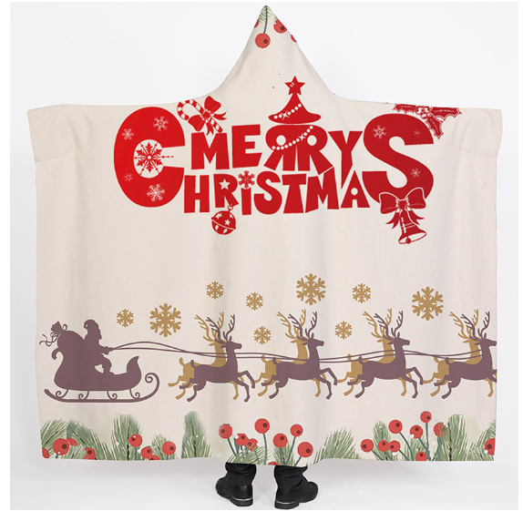 Unicorn Hooded Plush Blanket for Kids (Double Layer)