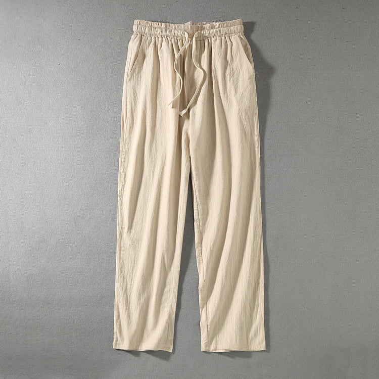 Linen Harem Pants with Drawstring - Men's Cotton Trousers