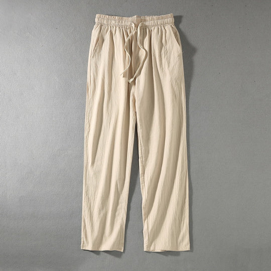 Linen Harem Pants with Drawstring - Men's Cotton Trousers