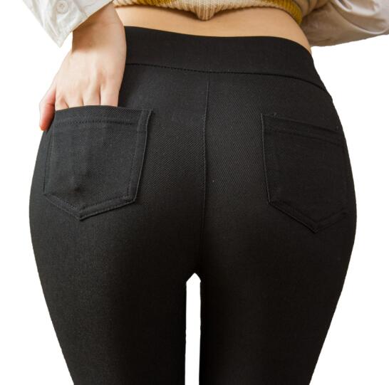 High-Waisted Pencil Pants - Wine Red