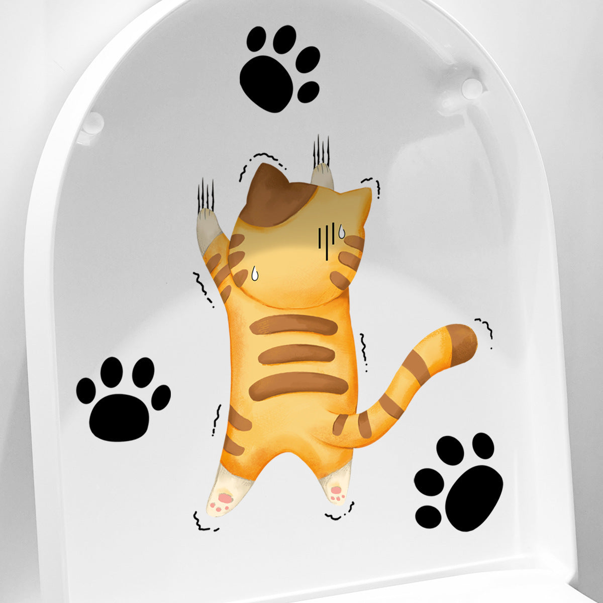 Creative Cartoon Cat Toilet Wall Sticker Decoration