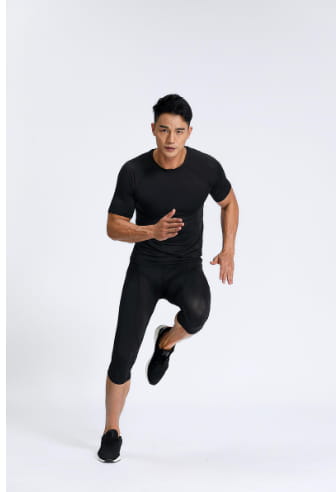 Men’s Quick-Drying Breathable Cropped Tights in Milk Silk