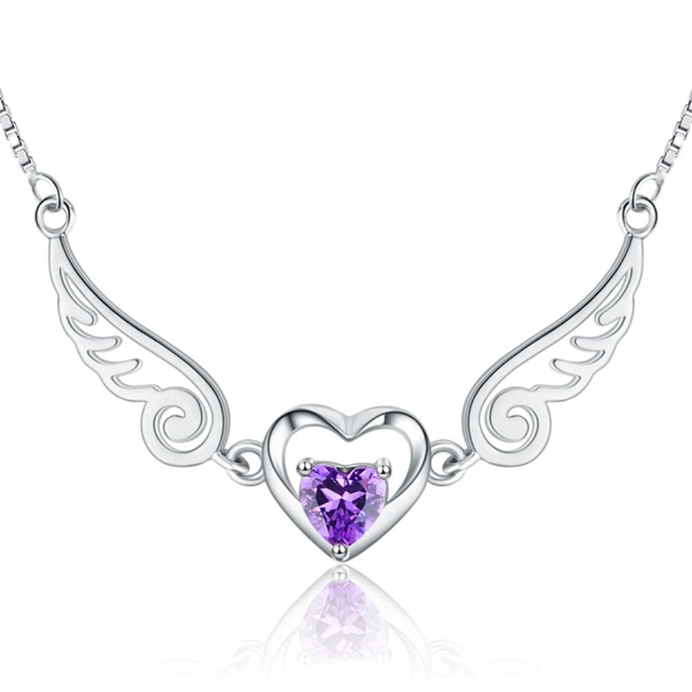 925 Silver Necklace with Natural Amethyst Pendant