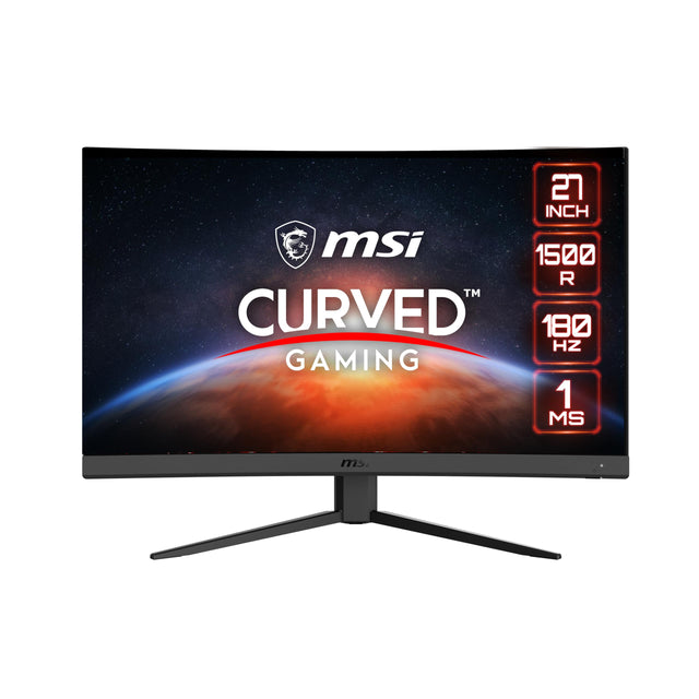 MSI Full HD Non-Glare 1ms 1920 x 1080 180Hz Refresh Rate Resolution Free Sync 27" Curved Gaming Monitor (G27C4 E3) - Black