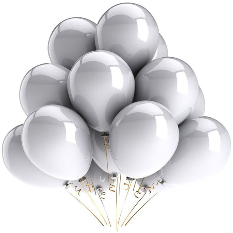 20 White and Pink Latex Balloons for Birthday Party