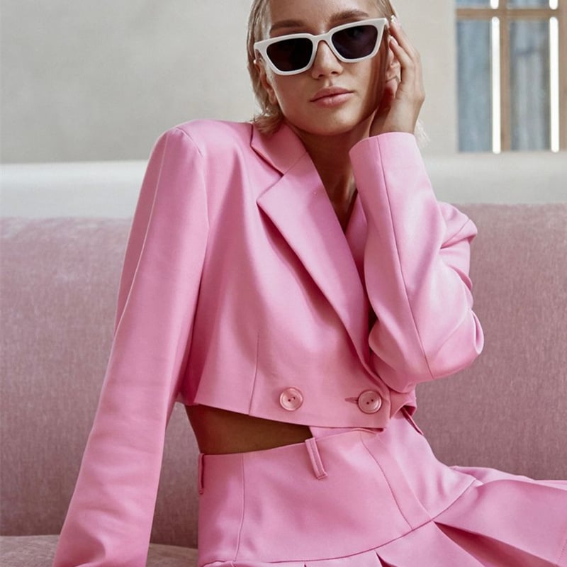 Long Sleeve Suit Top - Half Style Design