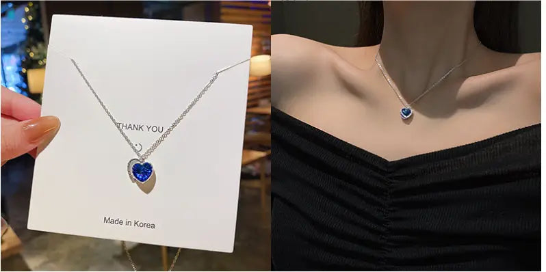 Minimalist Titanium Steel Pearl Heart Pendant Necklace