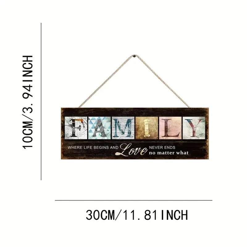 Family Wooden Sign Inspirational Quote Wall Hanging Decor