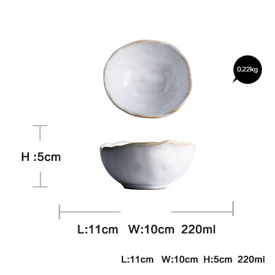 Ceramic Irregular Dinnerware Set with Bowls and Plates