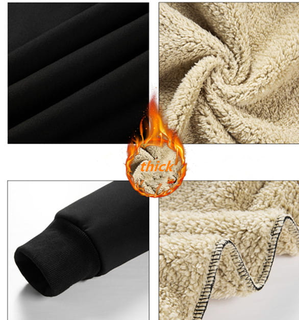 Men’s Fleece Lined Hoodie Jacket with Thick Cotton